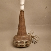 brun beige bordlampe fod fra Michael Andersen Bornholmsk keramik gammel lampefod